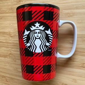 Starbucks Buffalo Tartan Plaid Red Black Coffee Cup Mug 16 oz (2014)